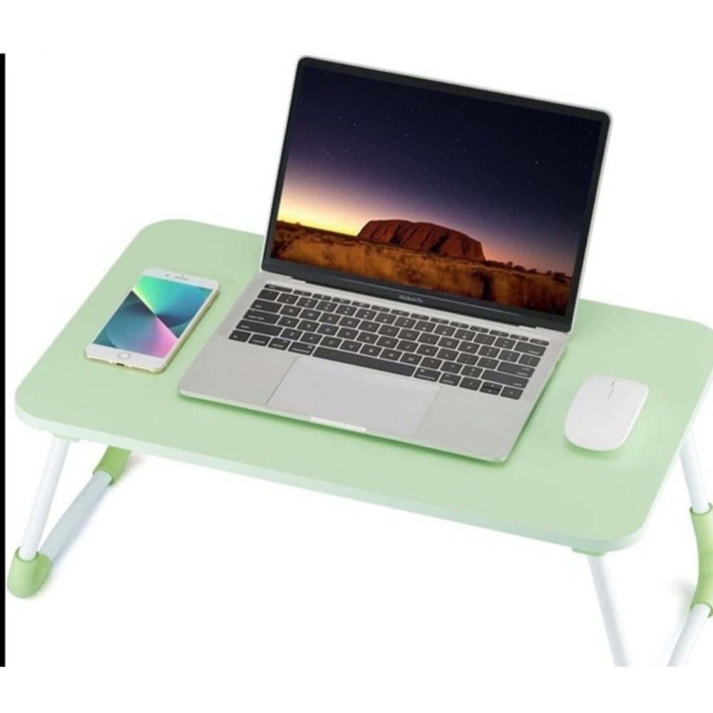 Mint Green Folding Lap Desk Laptop Stand Bed Tray Table Fold Up Storage NIB